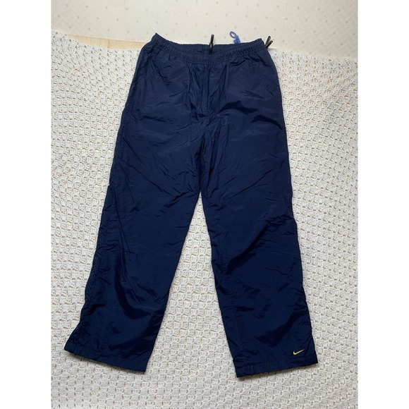 Nike Tech Pants Mens L Blue Windbreaker Gym Workout Zip Ankle Fleece Lined - Picture 1 of 12